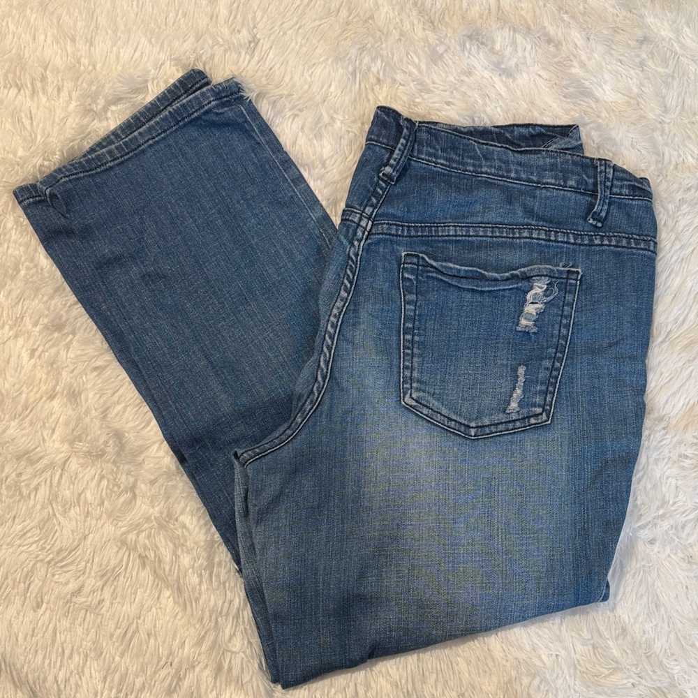 Classic Mid Blue Distressed Women's Jeans